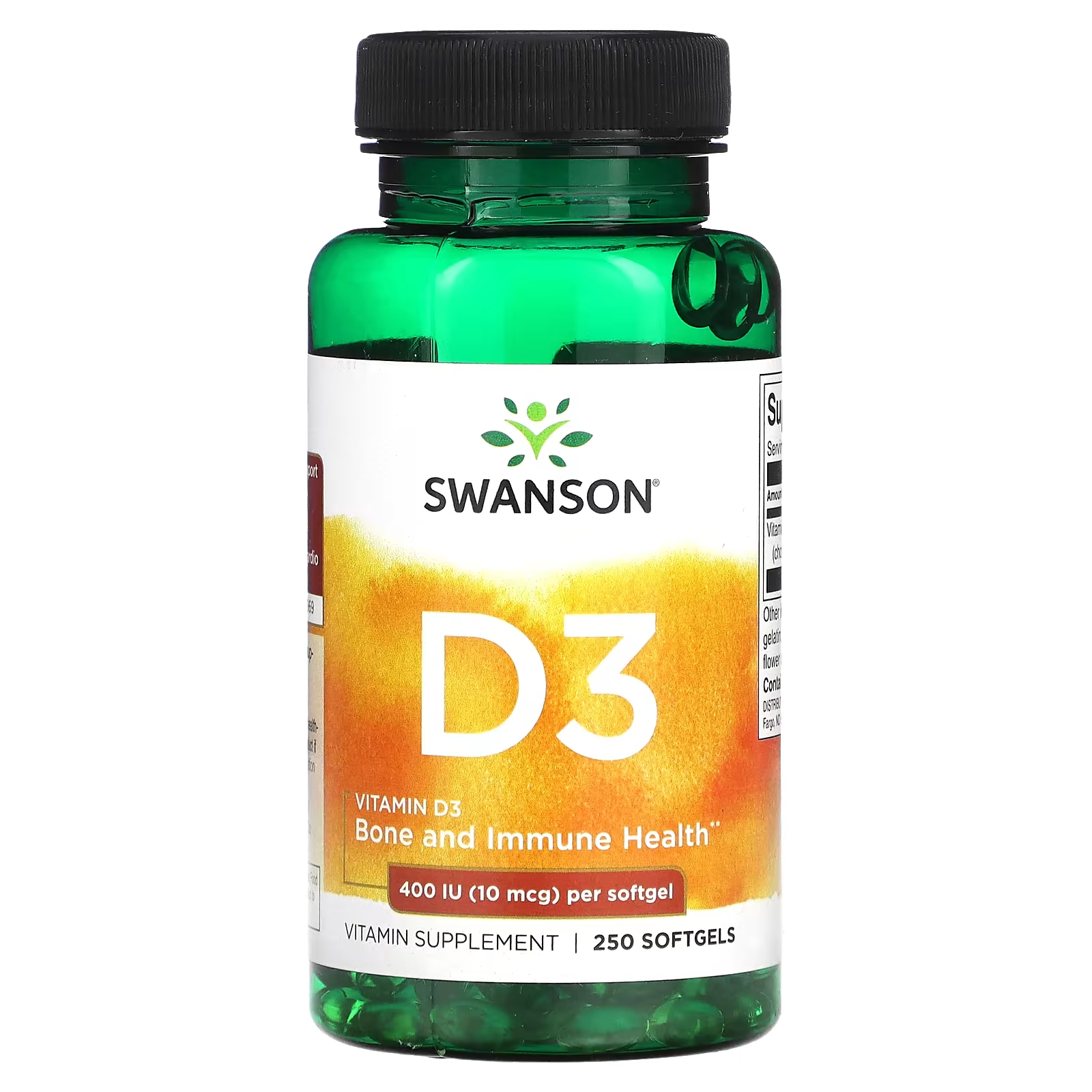 цена Витамин D3 Swanson 400 МЕ 10 мкг, 250 таблеток