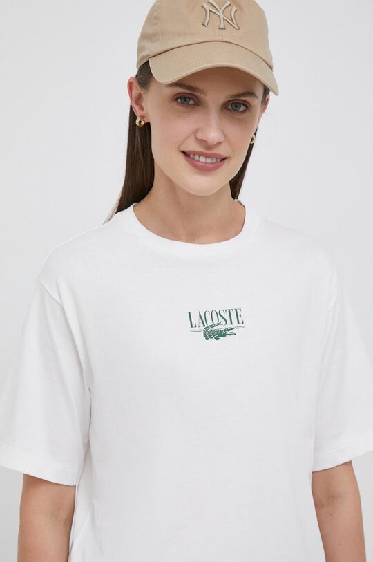 

Хлопковая футболка Lacoste, бежевый