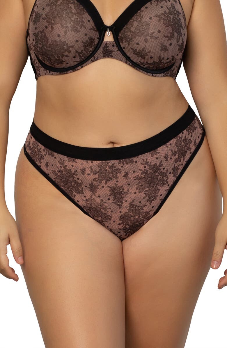 

Сетчатые стринги с высоким вырезом CURVY COUTURE