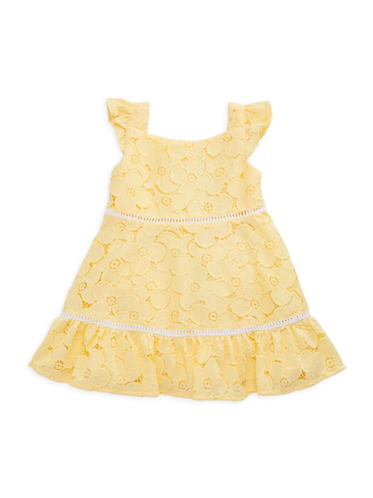 цена Кружевное платье с цветочным принтом для маленьких девочек, маленьких девочек и девочек Janie And Jack, желтый