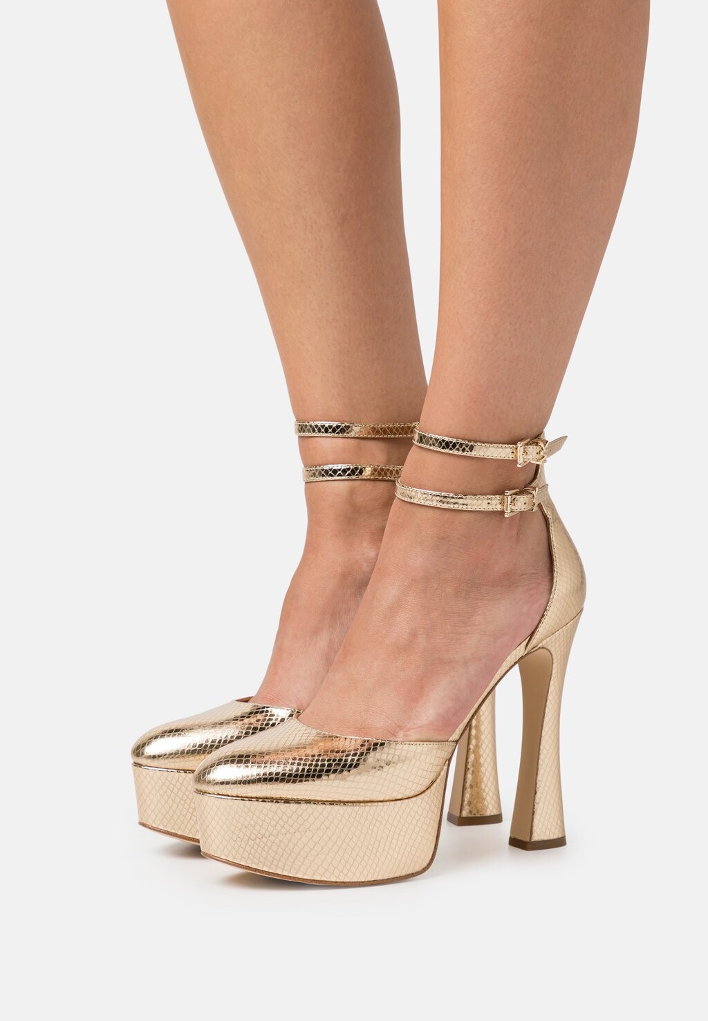 

Туфли на платформе MARTINA ANKLE STRAP MICHAEL Michael Kors, бледное золото