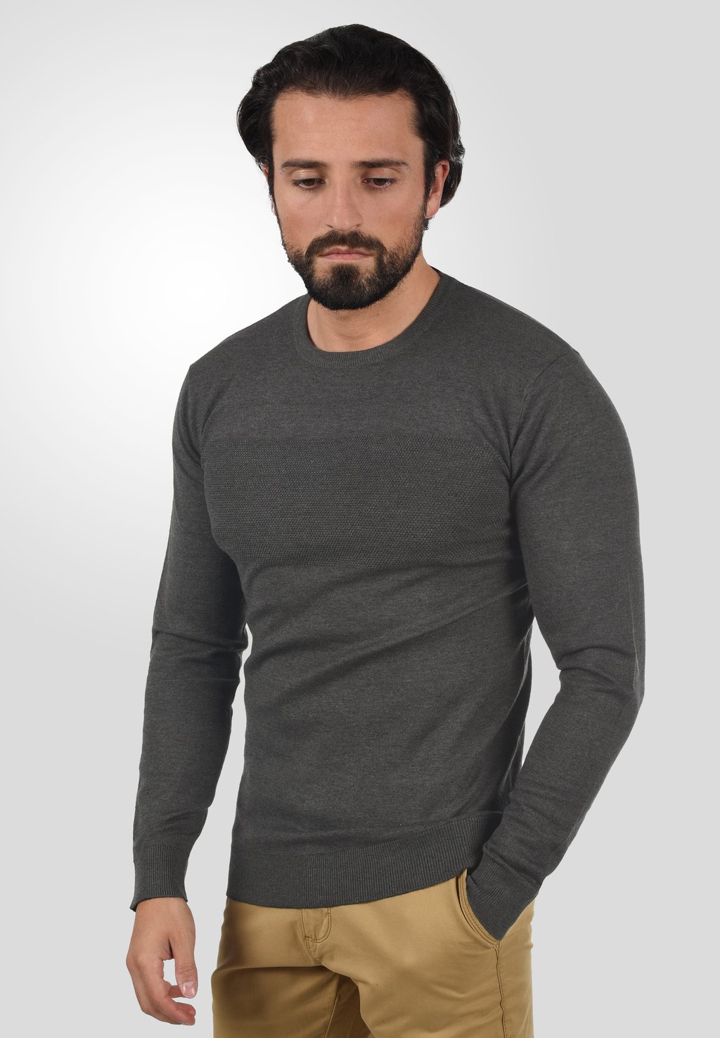 Вязаный свитер IDERNESTO INDICODE JEANS, цвет charcoal mix толстовка idkeno indicode jeans цвет charcoal mix