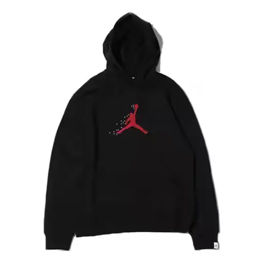 Air Jordan Essentials Holiday Fleece Pullover Hoodie Black Gym Red CDEK.Shopping