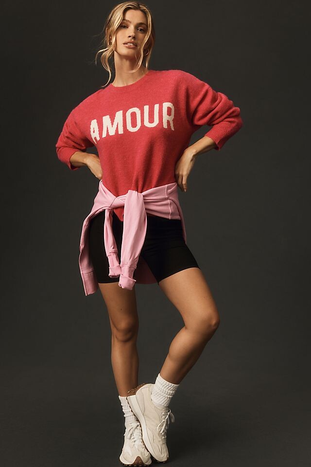 

Свитер Sundry Amour Oversized с вышивкой, розовый