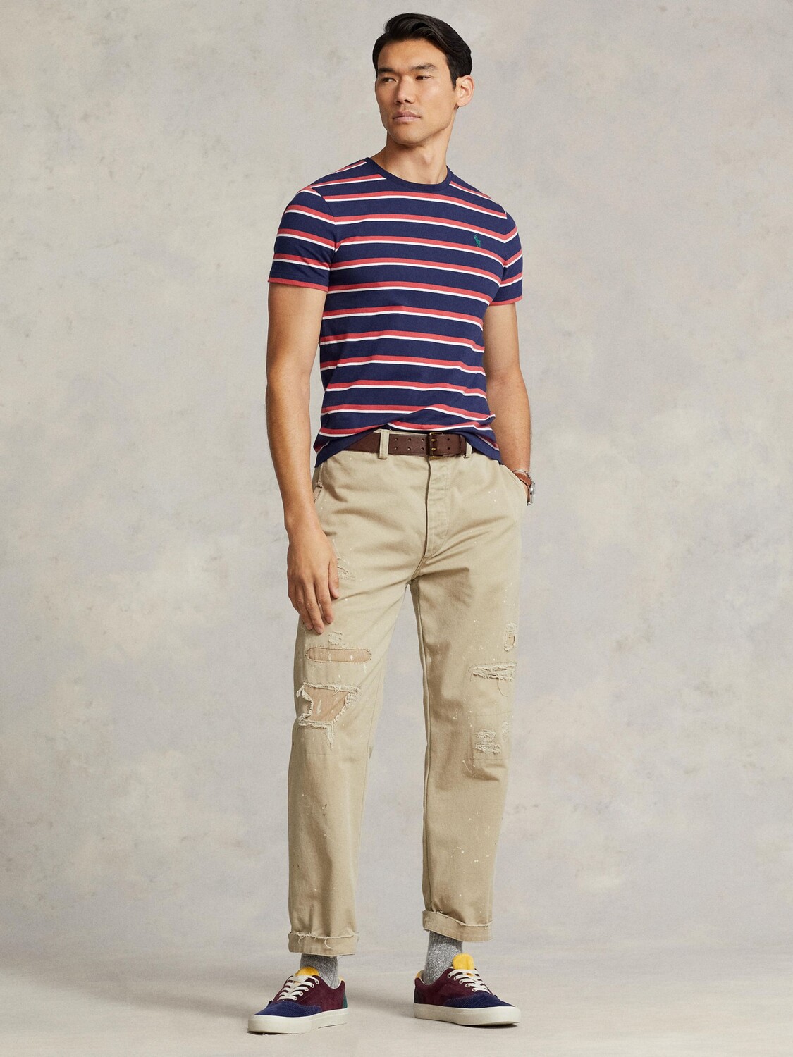 

Полосатая хлопковая футболка Polo Ralph Lauren, Темно-синий/Мульти Ньюпорт
