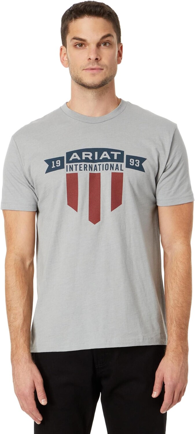 

Рубашка USA Banner Shield Short Sleeve T-Shirt Ariat, цвет Stone Heather