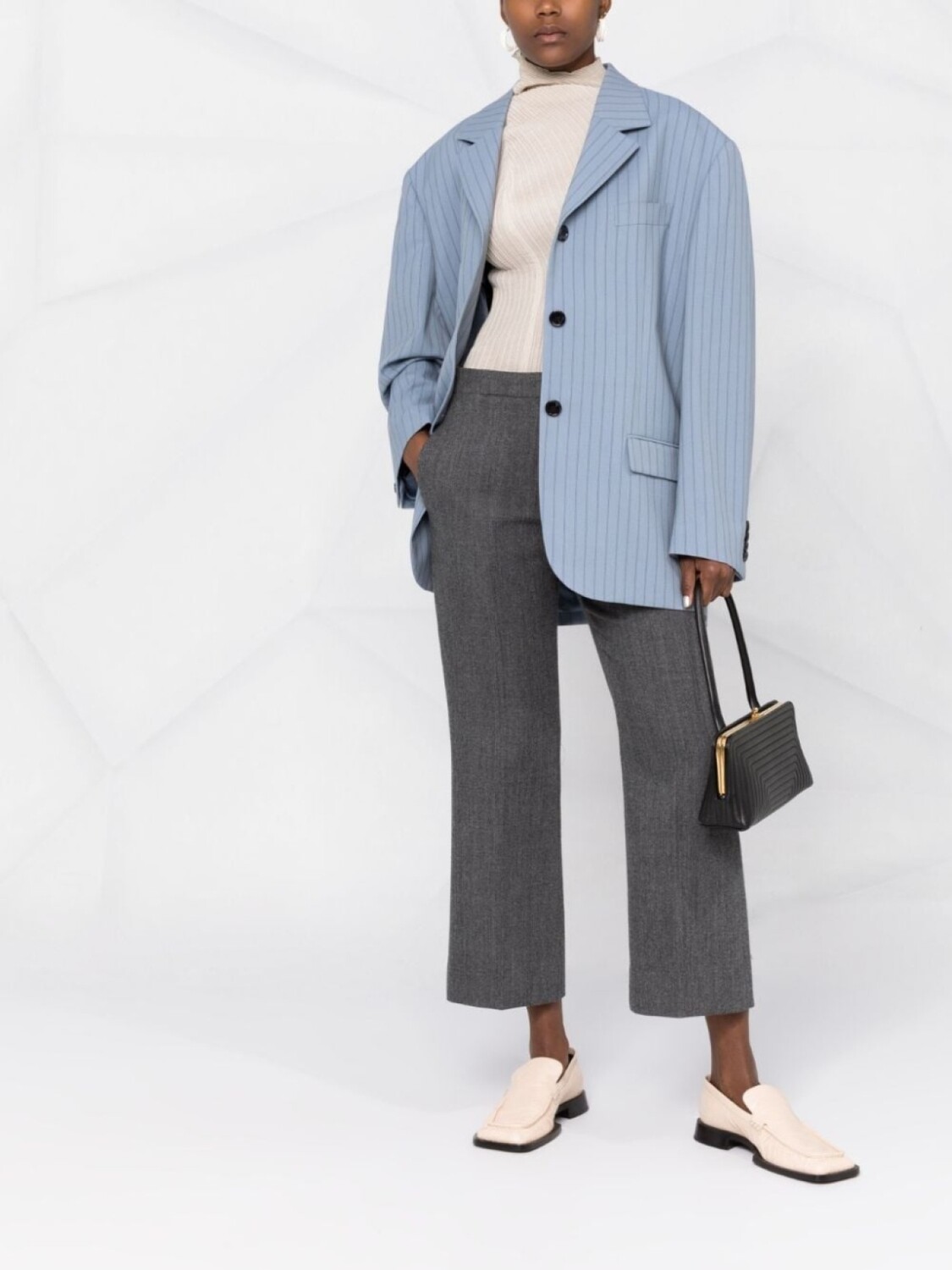 

Jil Sander укороченные расклешенные брюки, серый