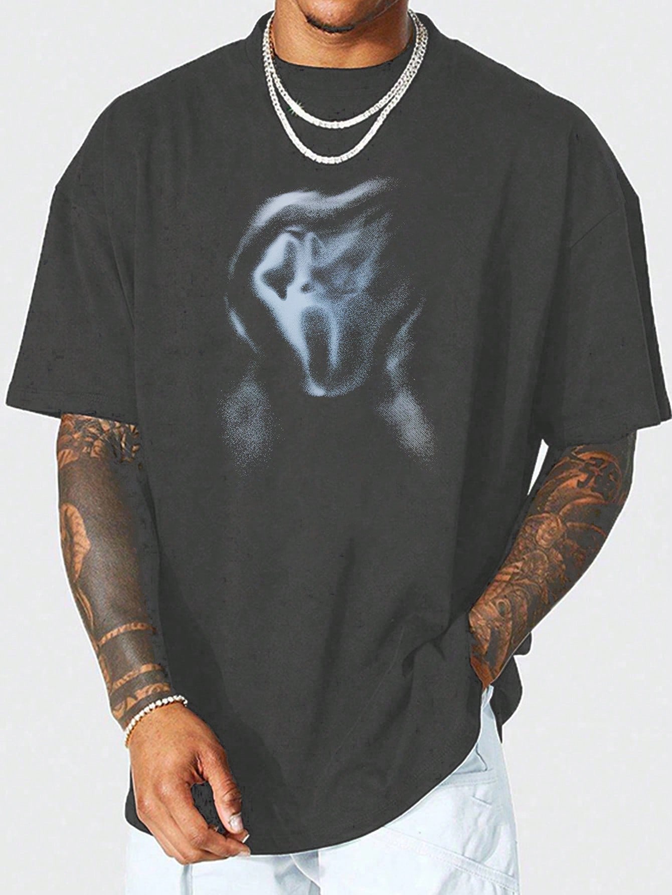 Мужская футболка Manfinity EMRG с круглым вырезом, темно-серый