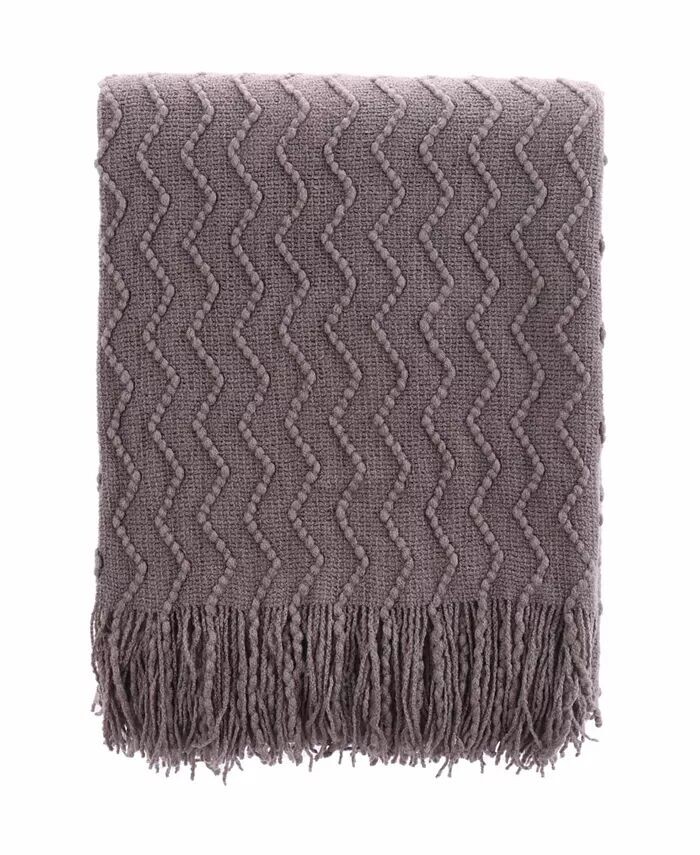 

Легкий плед с твердым мягким зигзагом, 60 x 50 дюймов Happycare Textiles, серый