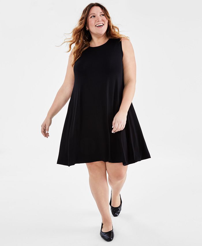 Трикотажное платье-шлёпанцы без рукавов больших размеров Style & Co, черный