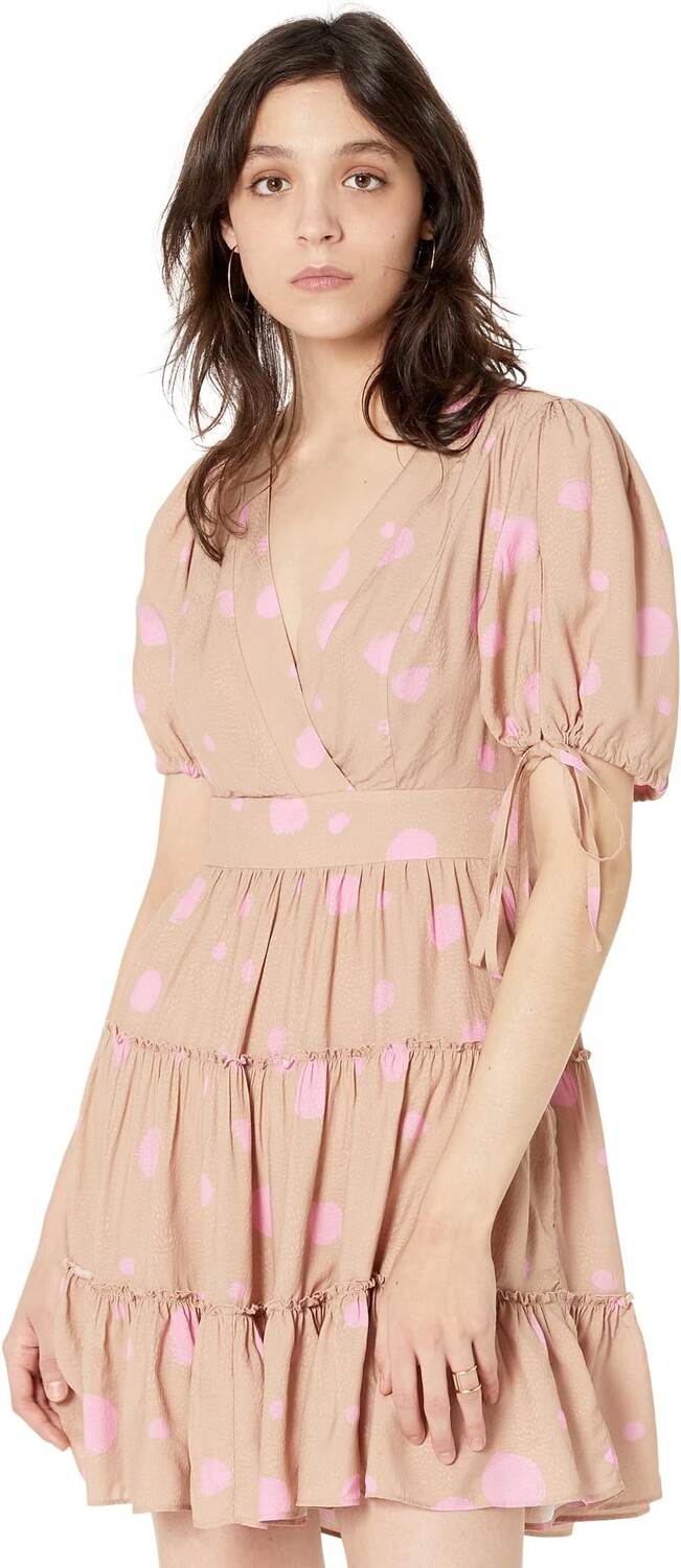 

Многоярусное мини-платье с принтом и завязкой на спине Stefina Ted Baker, светло-коричневый