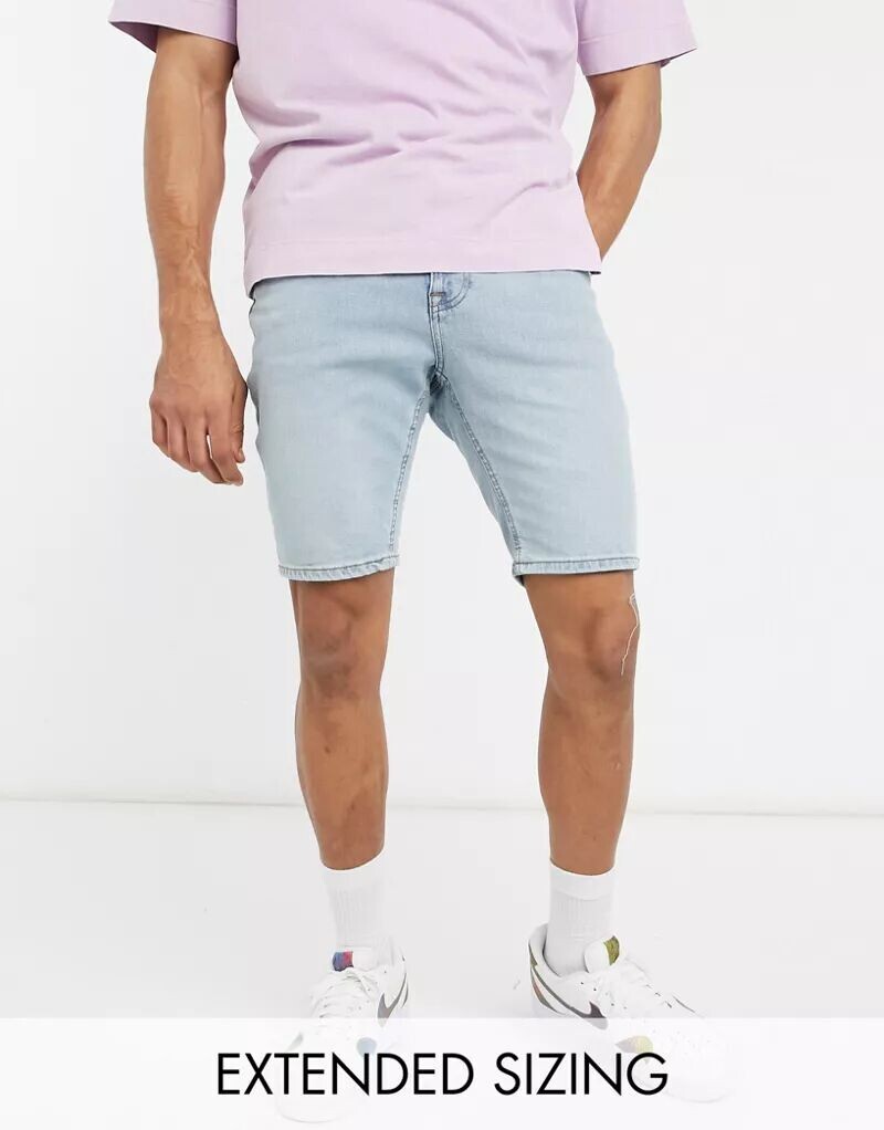 

Джинсовые шорты скинни ASOS винтажного голубого оттенка, стандартной длины