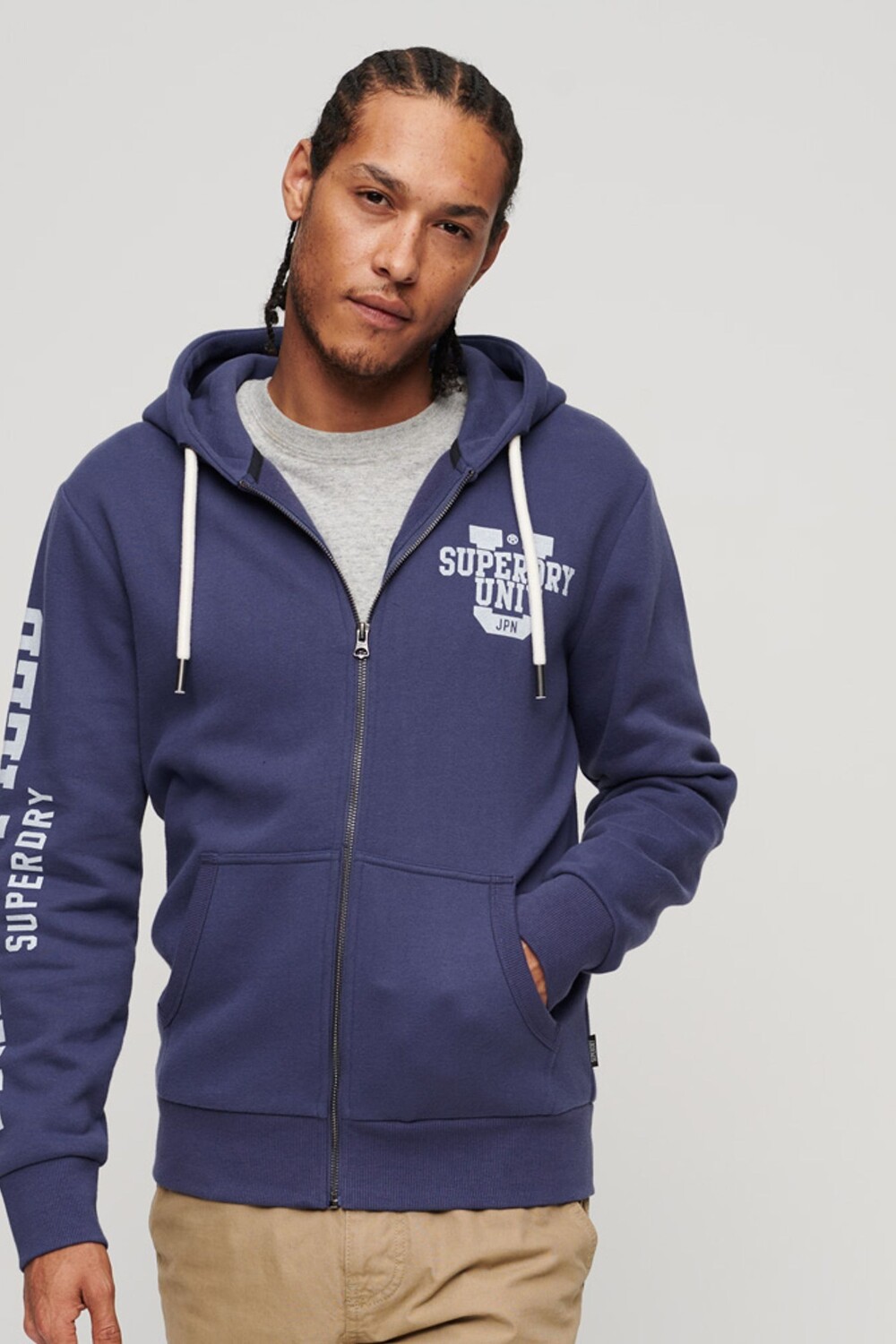 

Толстовка на молнии с рисунком Athletic College Superdry, синий