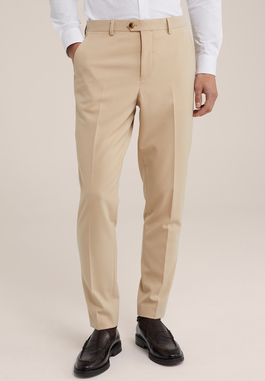 Элегантные брюки Slim Fit Taro WE Fashion, бежевый костюмные брюки slim fit taro we fashion цвет grey