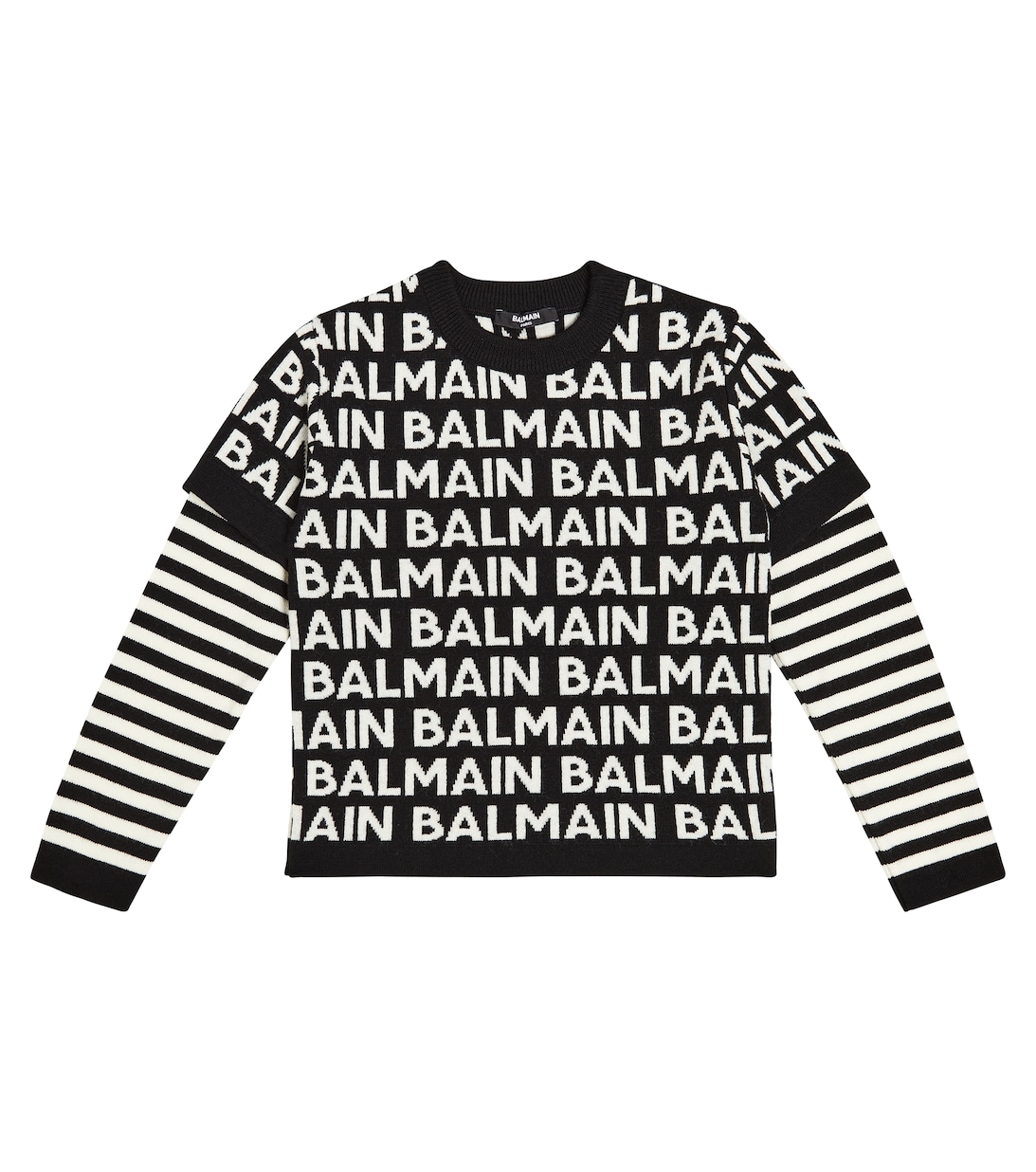 цена Свитер интарсия с логотипом из смесовой шерсти Balmain, разноцветный