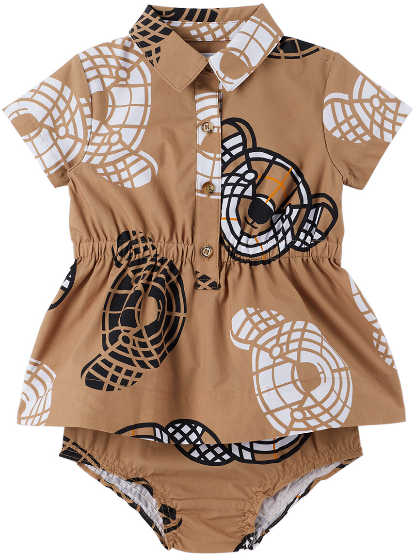 

Baby Beige Платье и шаровары Thomas Bear Archive бежевый Burberry