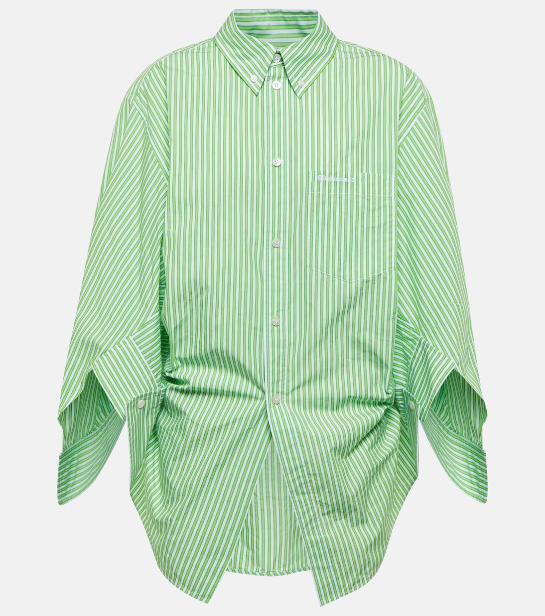 

Рубашка twisted swing bb corp из смесового хлопка Balenciaga, зеленый