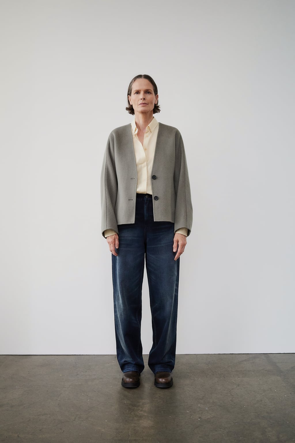 

Двусторонняя куртка-кимоно из смесовой шерсти Zw Collection ZARA, серый