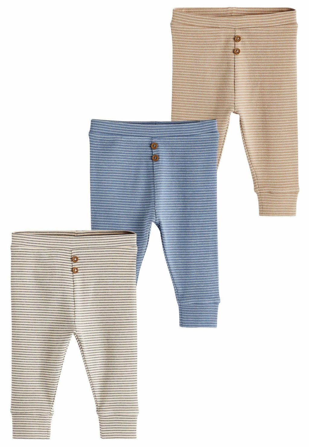 

Леггинсы 3 PACK REGULAR FIT Next, цвет blue brown stripe