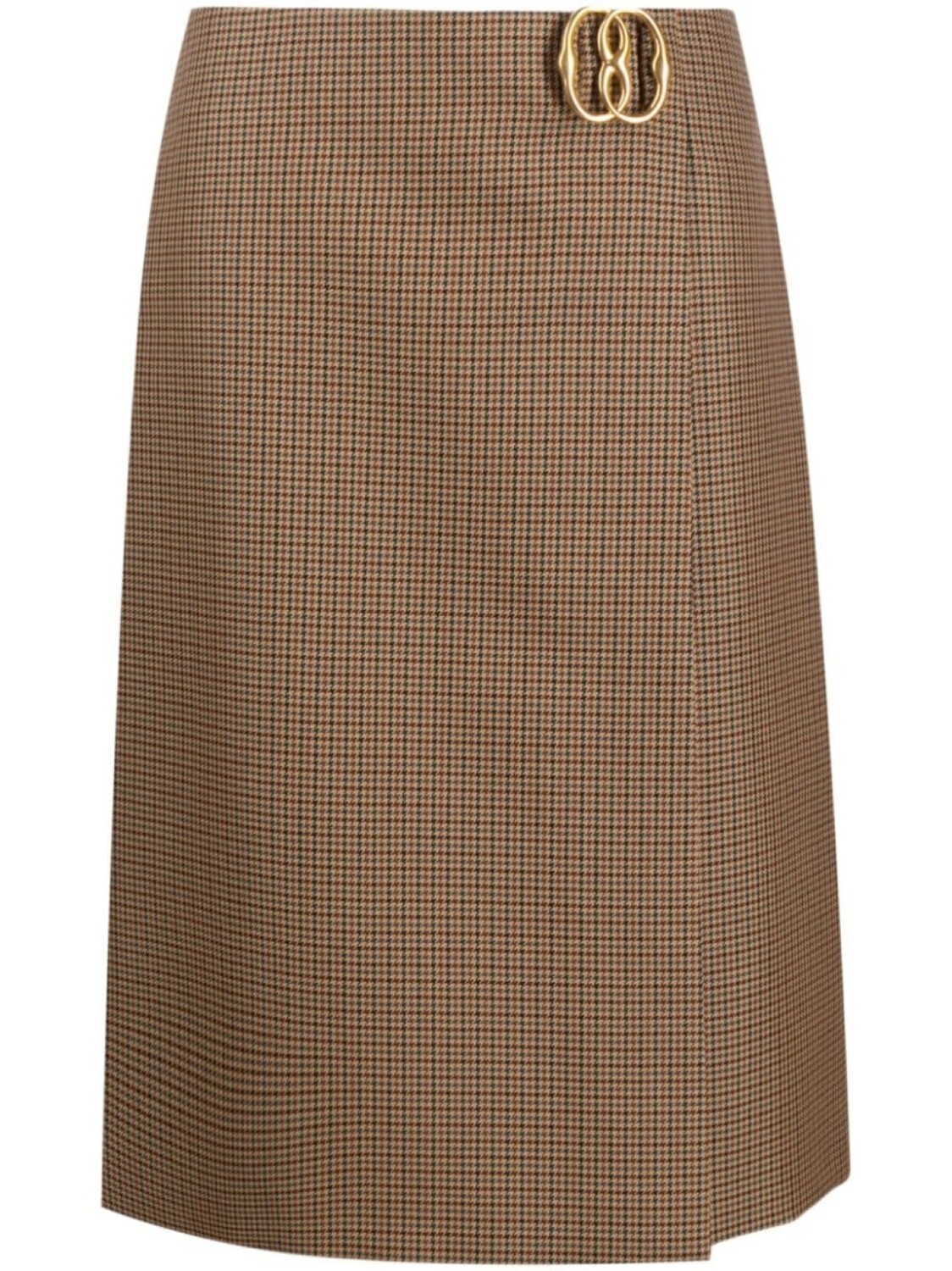 

Bally клетчатая юбка с логотипом, коричневый
