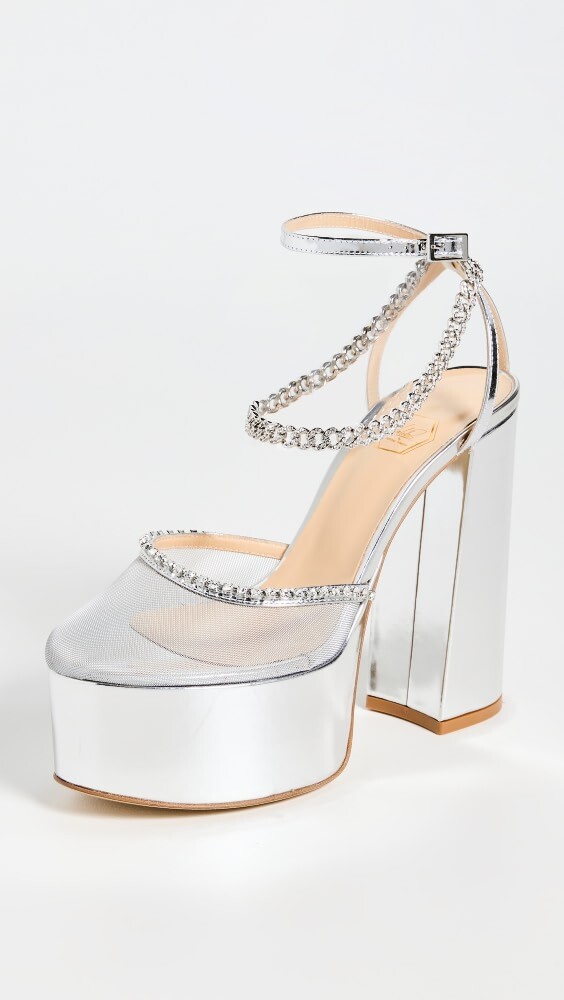

Туфли Nalebe Stellar Platform Iridescent Heels, серебряный