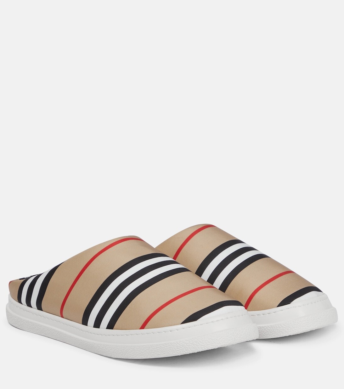

Тапочки в полоску Icon Stripe Burberry, бежевый