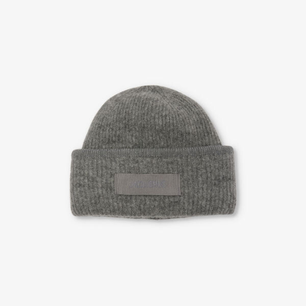 

Шапка Le bonnet из смесовой шерсти с фирменной нашивкой Jacquemus, серый