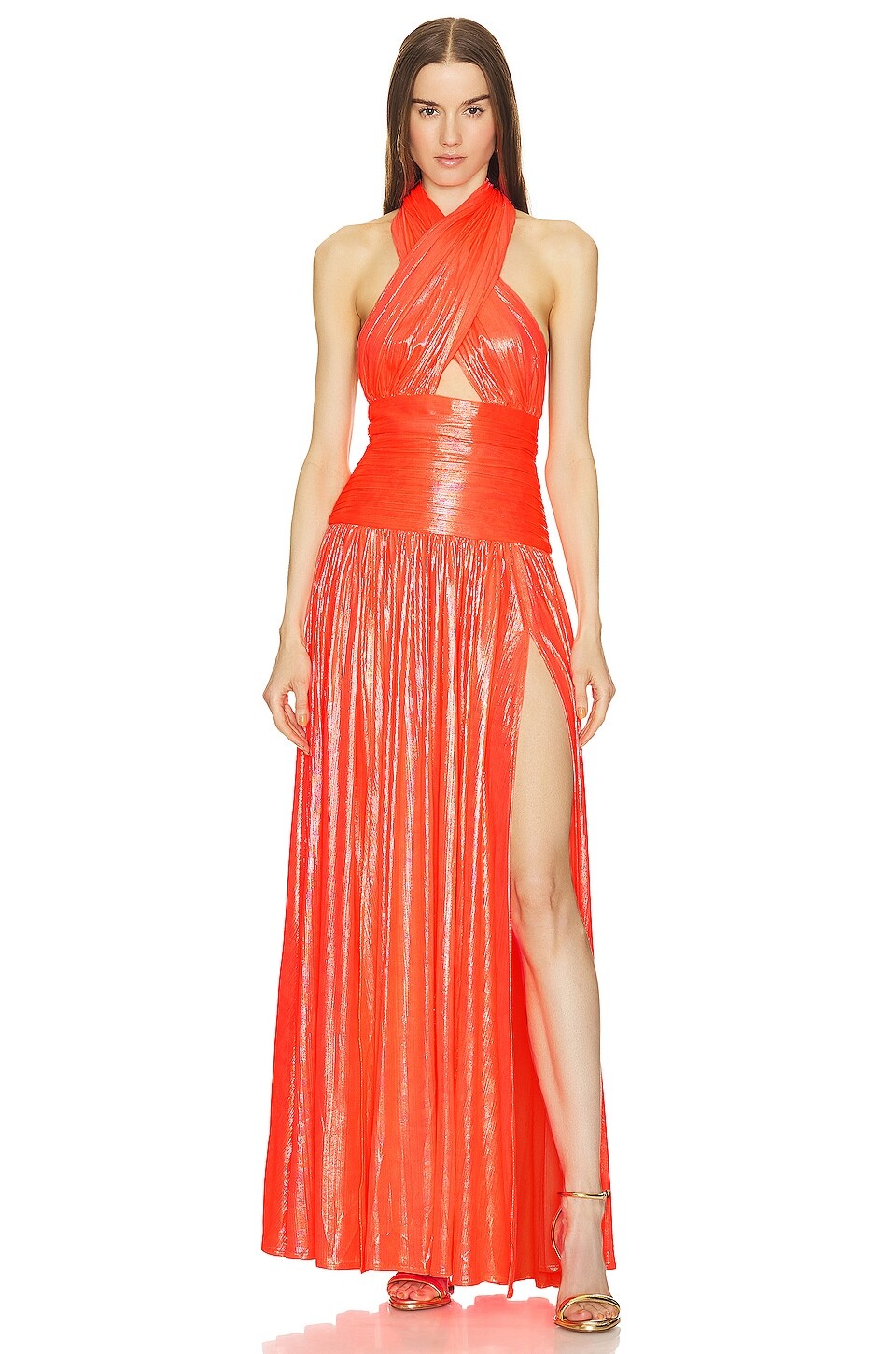 

Платье Bronx and Banco Florence Halterneck Gown, цвет Metallic Coral