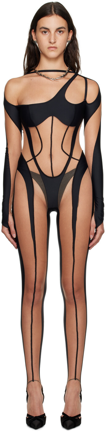 

Черный комбинезон Mugler Rodeo