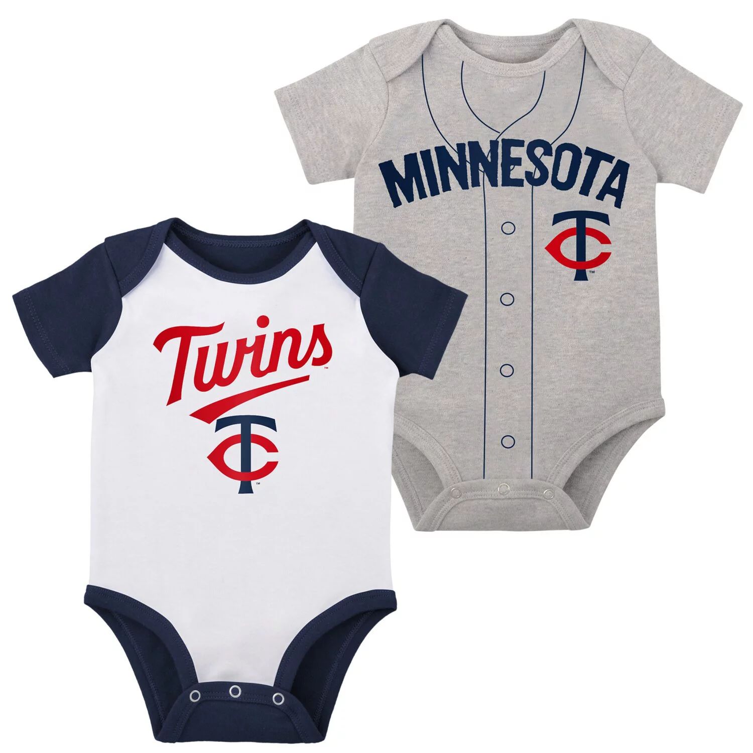 

Комплект из двух боди Little Slugger Infant White/Heather Grey Minnesota Twins Outerstuff