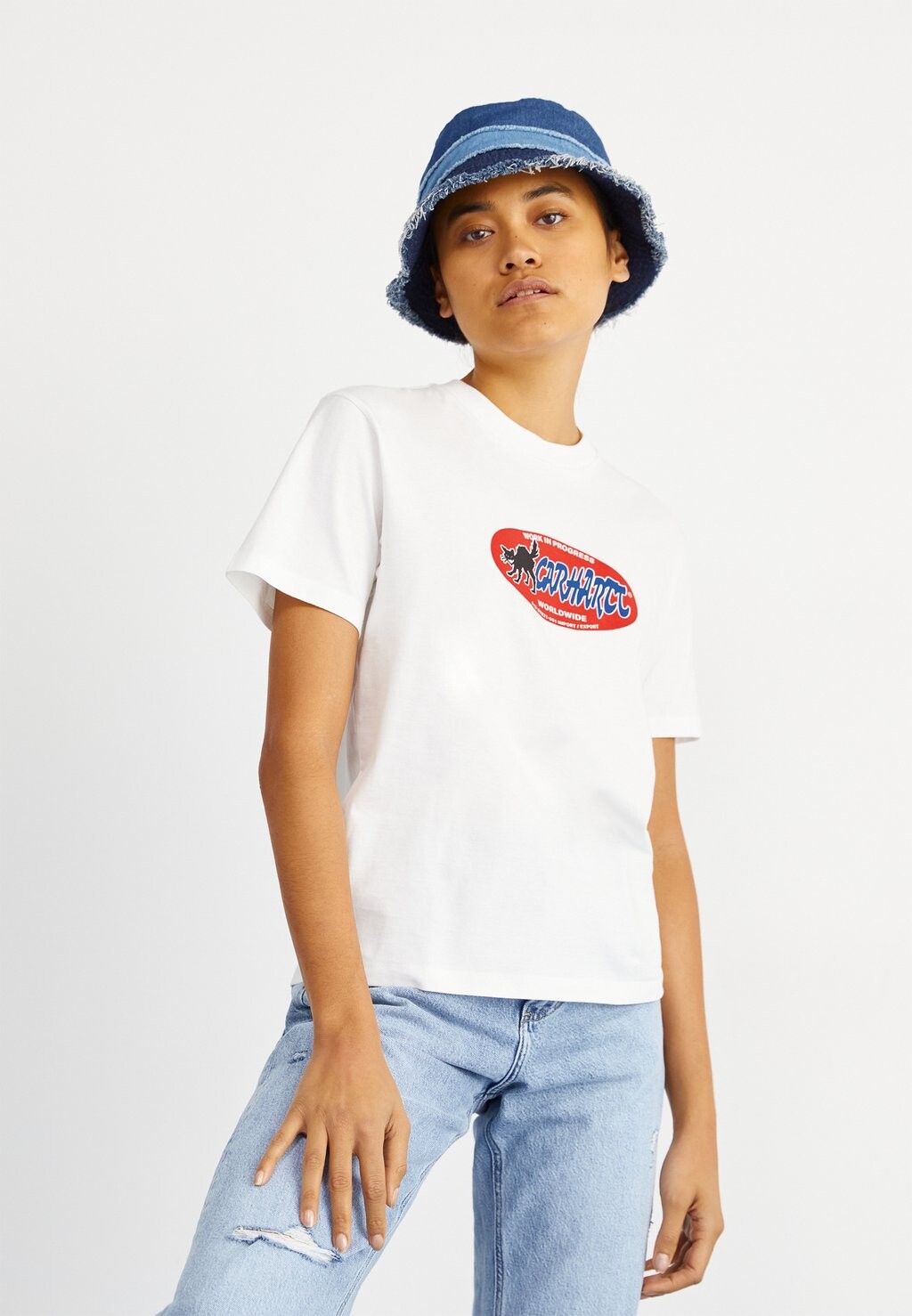 

Футболка с принтом CAT STICKER Carhartt WIP, белый