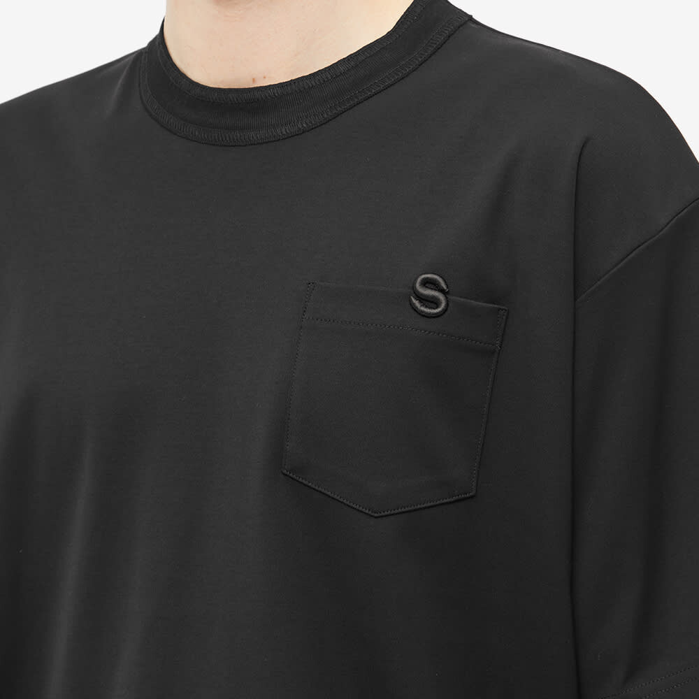 

Футболка с разрезным швом и логотипом Sacai S, черный