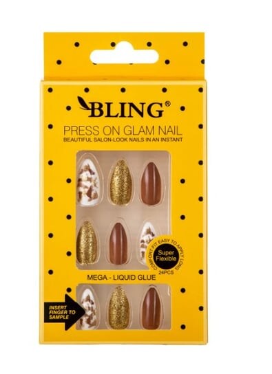 

Типсы BLING, Искусственные ногти, (24 шт.) – гламур, узор IV