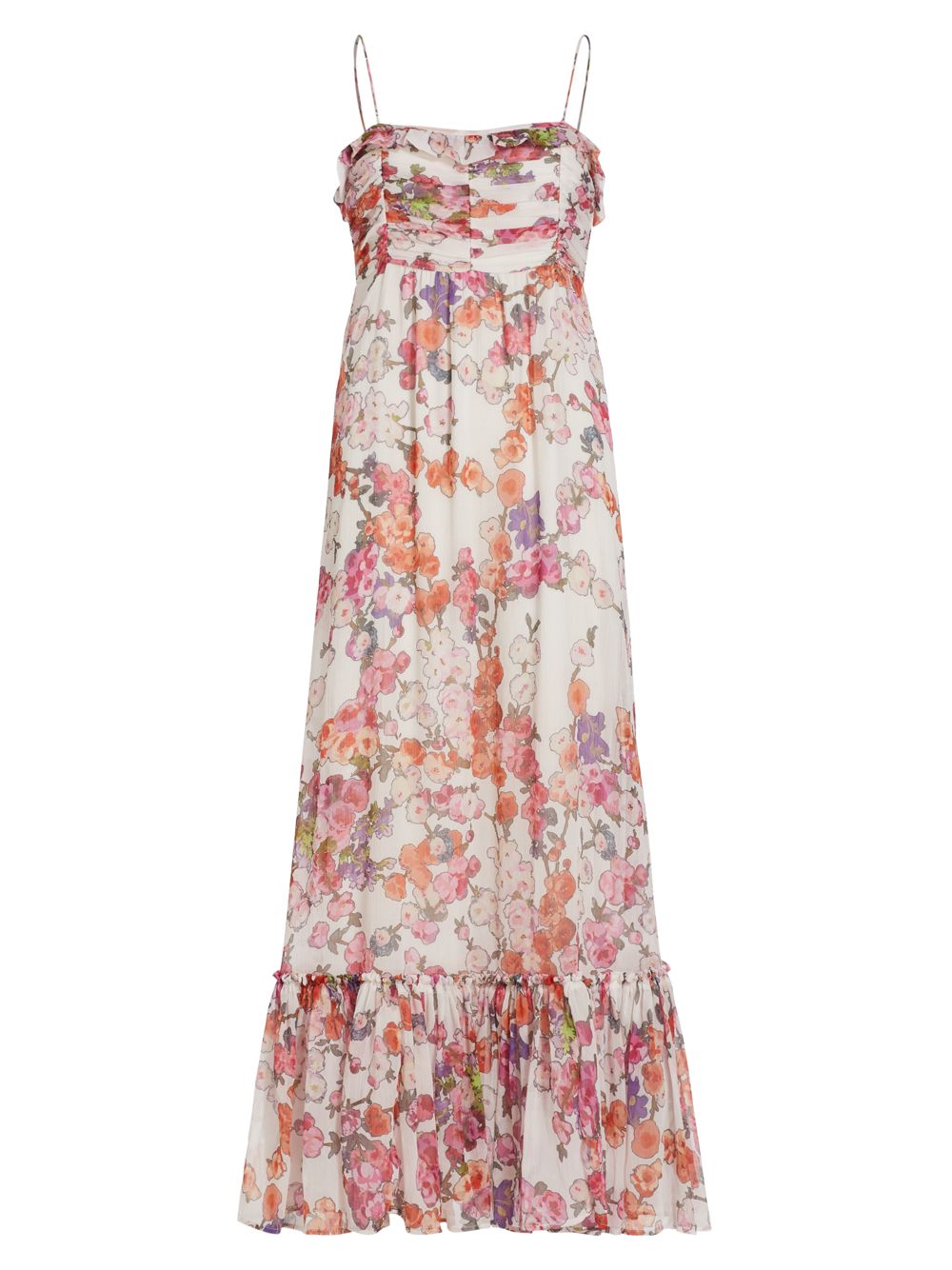 цена Одноярусное макси-платье с цветочным принтом byTiMo, белый