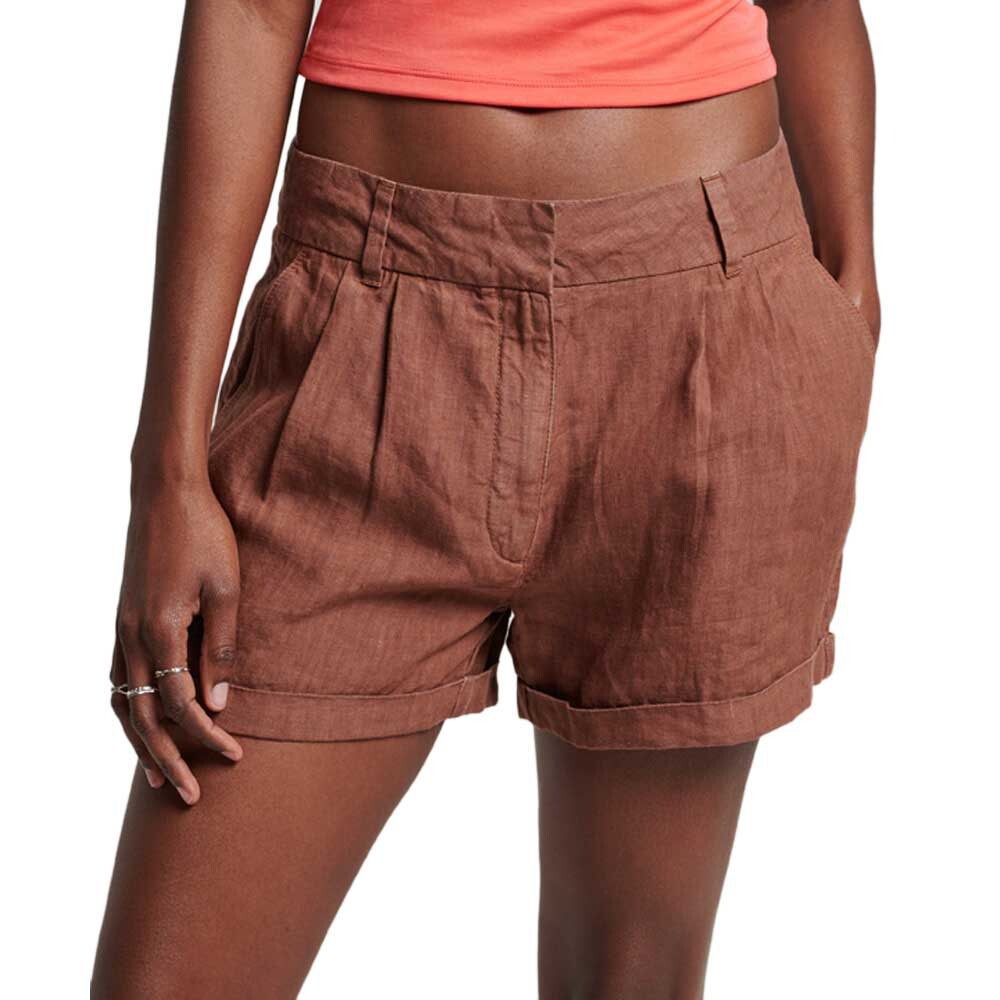 

Шорты Superdry Studios Overdyed Linen, коричневый