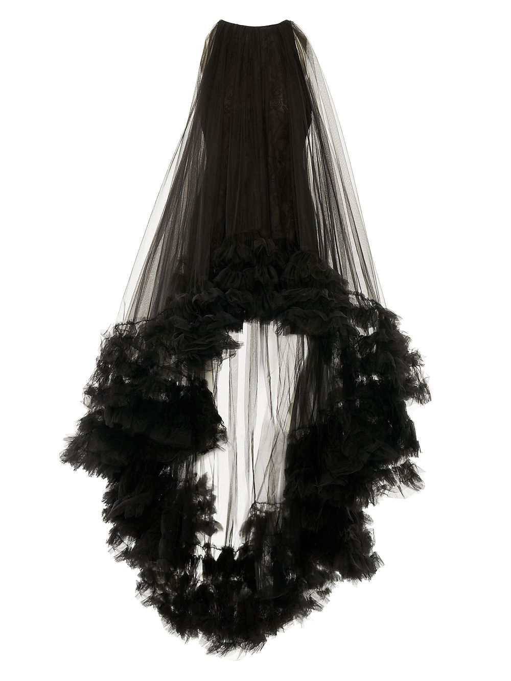 Платье хай-лоу с оборками по подолу Mac Duggal, черный