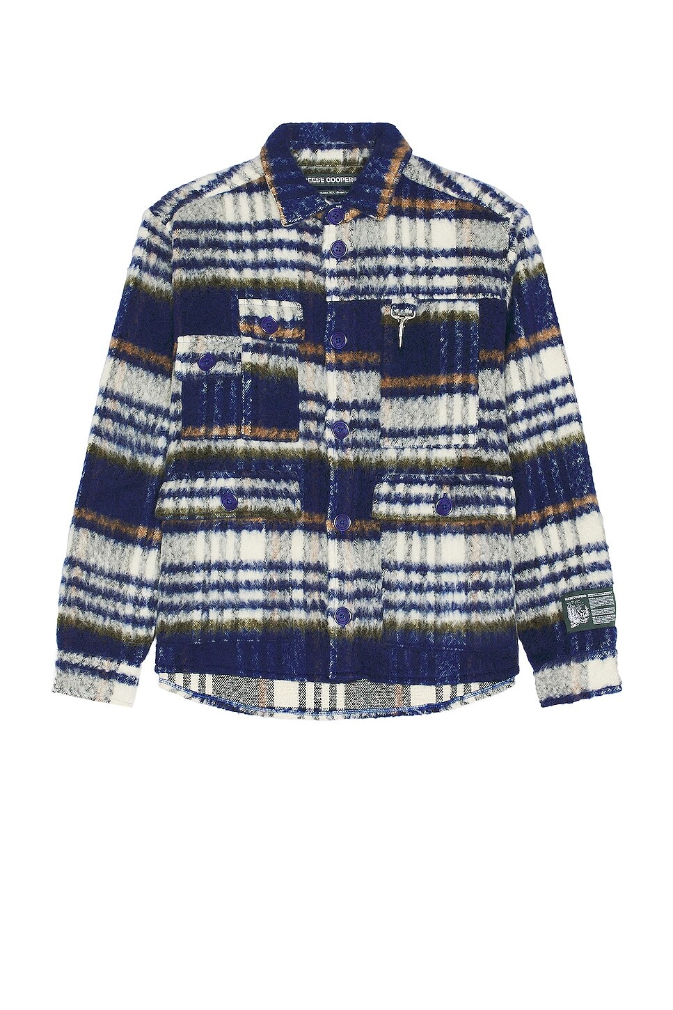 

Рубашка Reese Cooper Brushed Wool Flannel, синий