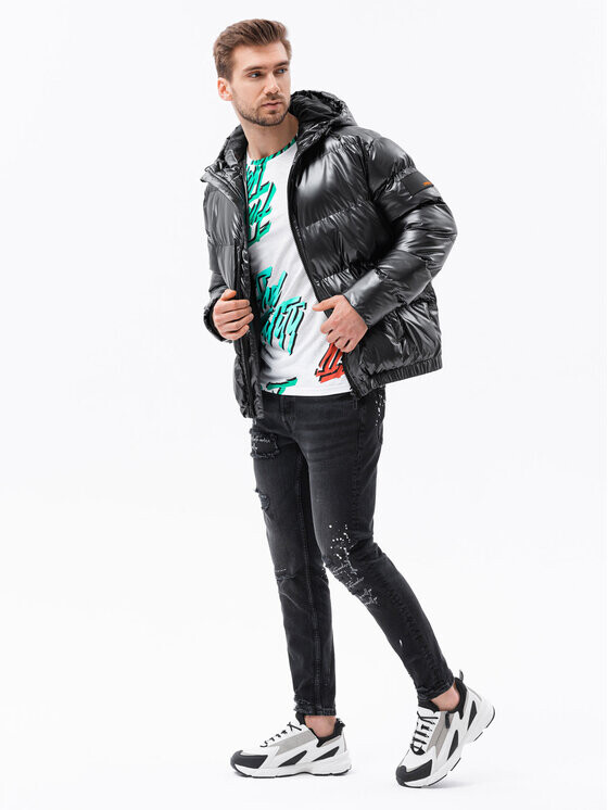 

Пуховик regular fit Ombre, серый