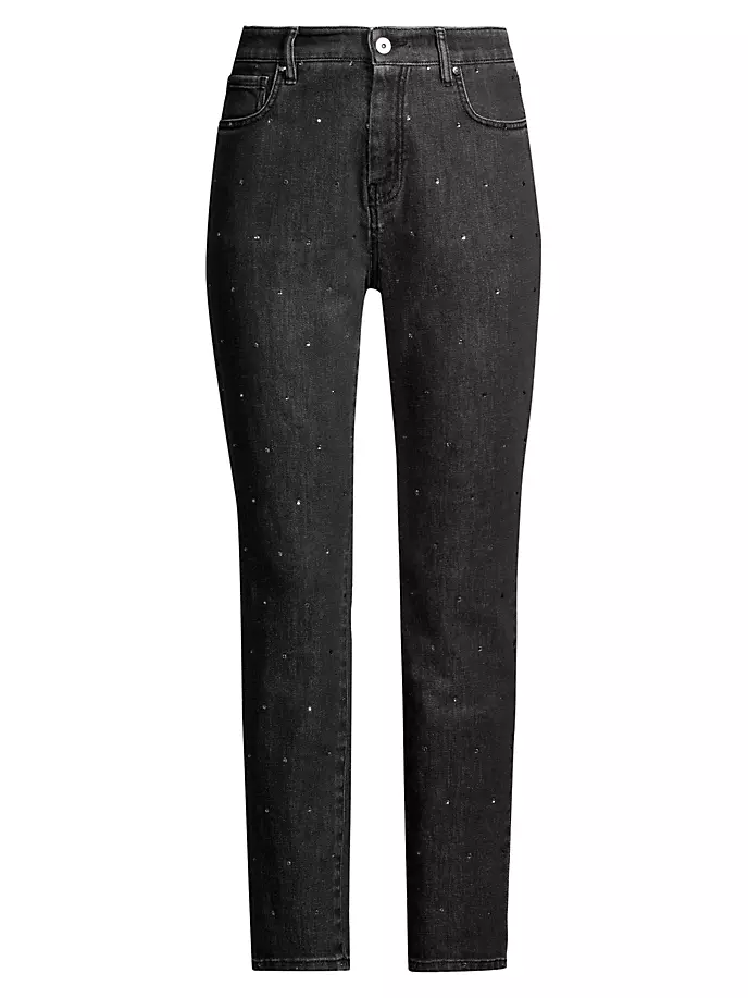 

Джинсы скинни с кристаллами Weekend Max Mara, черный