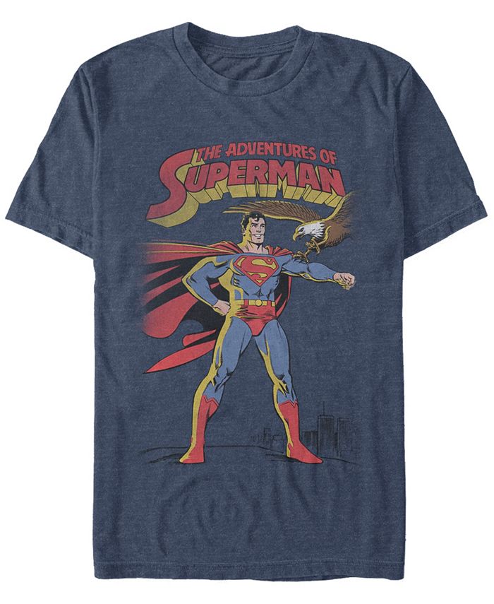 Мужская футболка DC с коротким рукавом «Приключения Супермена» Fifth Sun, синий мужская футболка dc batman gotham guardian с коротким рукавом fifth sun черный