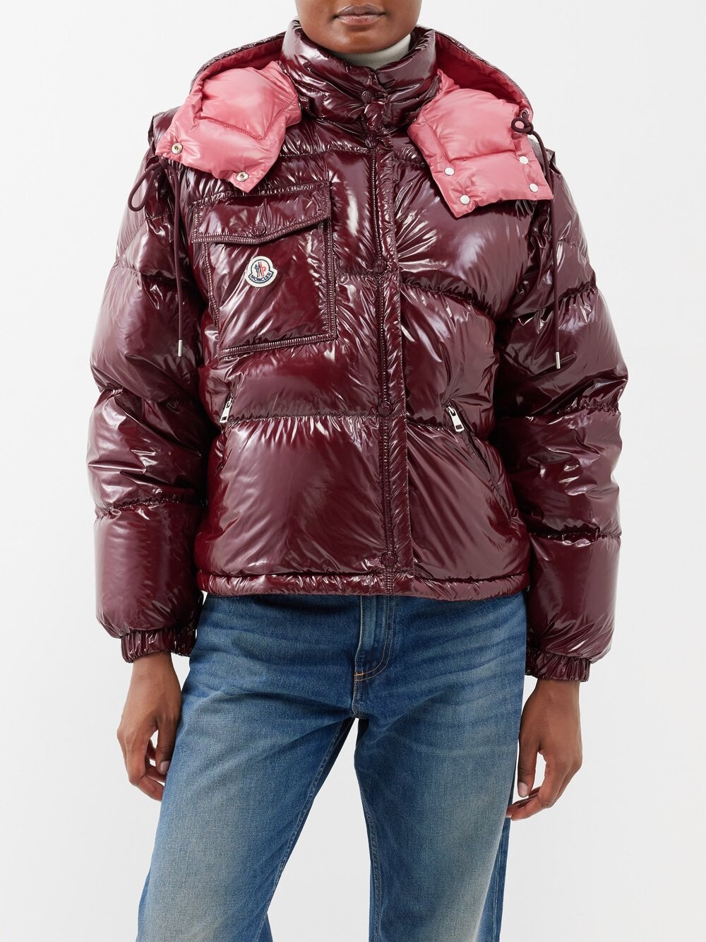 

Пуховик karakorum со съемными рукавами Moncler, бургундия