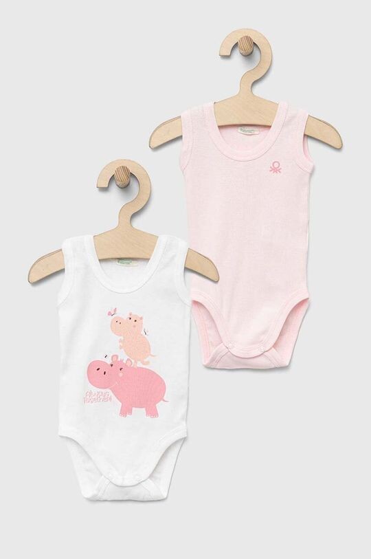

Комплект из 2 хлопковых боди для малышей United Colors of Benetton, розовый