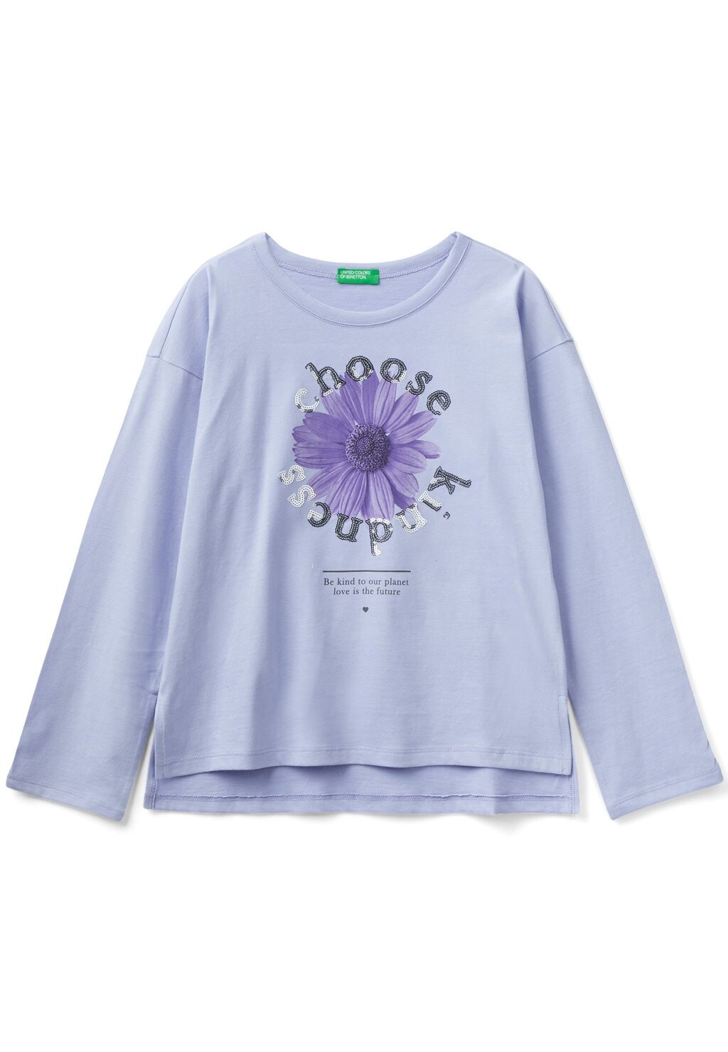 

Футболка с длинными рукавами With Photographic United Colors of Benetton, фиолетовый