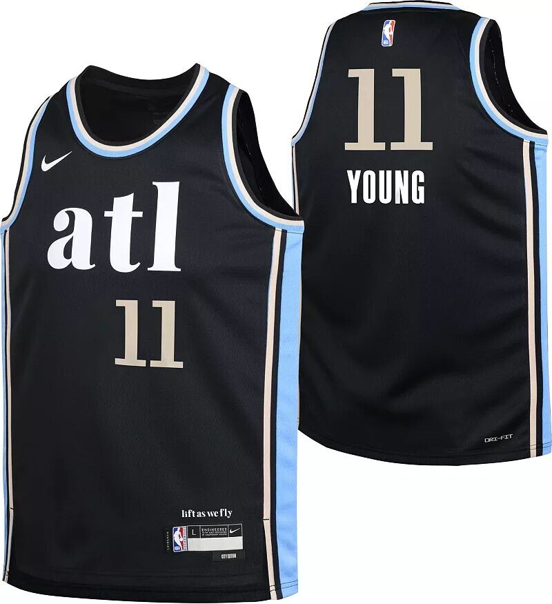 

Черная майка Nike Youth 2023-24 City Edition Atlanta Hawks Trae Young #11 Swingman