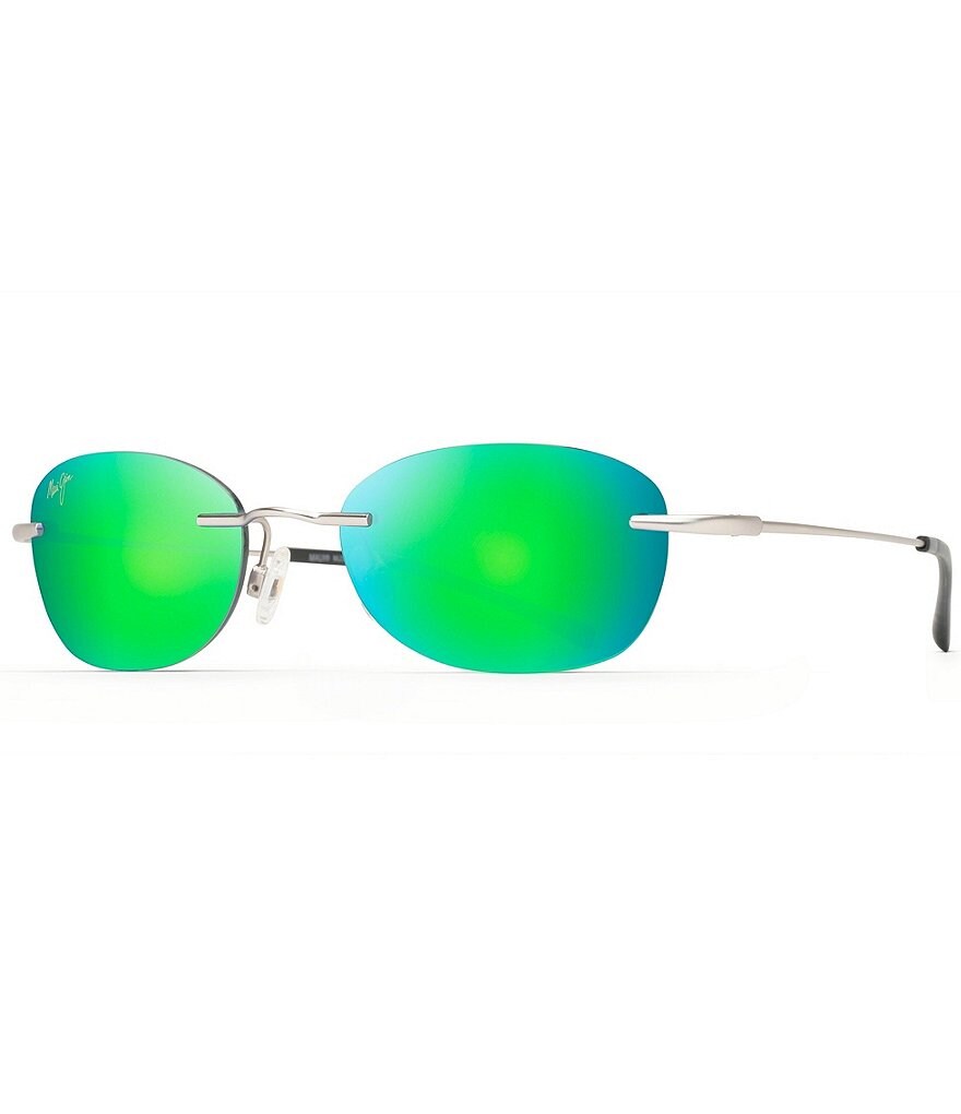 Maui Jim Aki Aki PolarizedPlus2 овальные солнцезащитные очки 50 мм, серебро