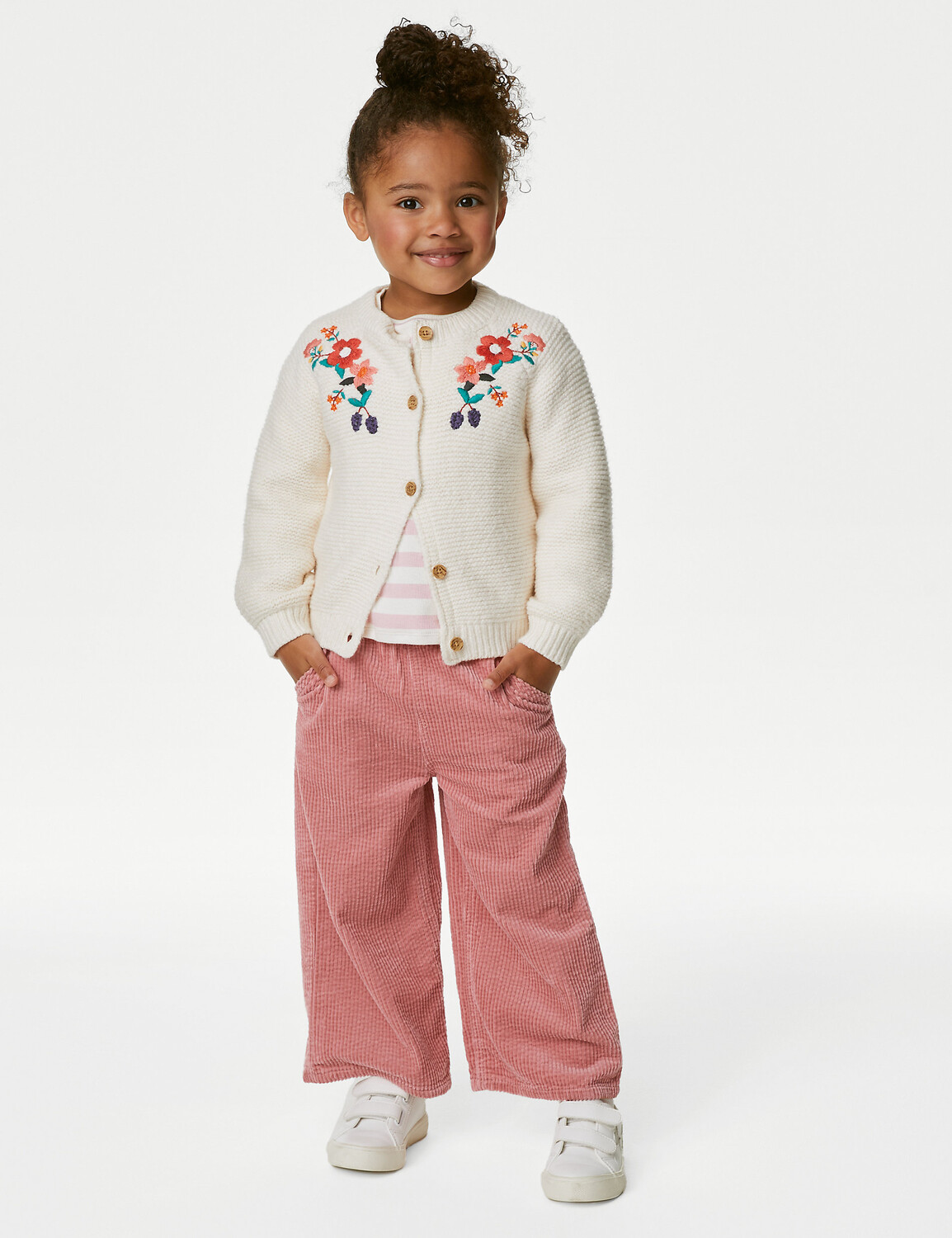 

Брюки из чистого хлопка (2–8 лет) Marks & Spencer, розовый