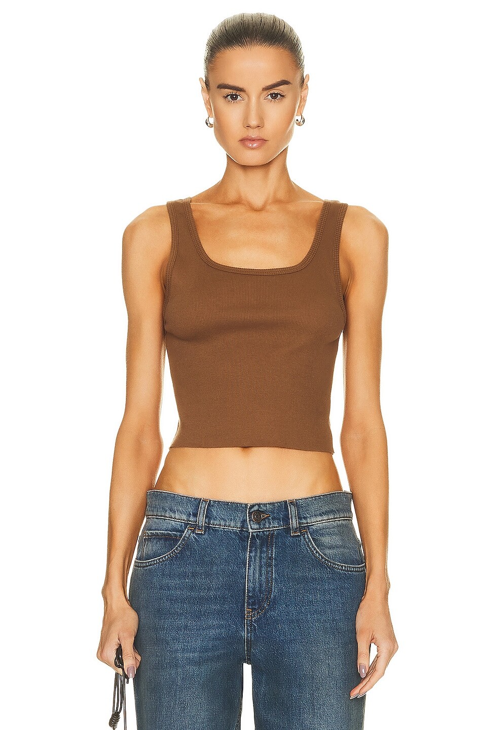 

Топ Eterne Cropped Scoop Neck Tank, цвет Earth