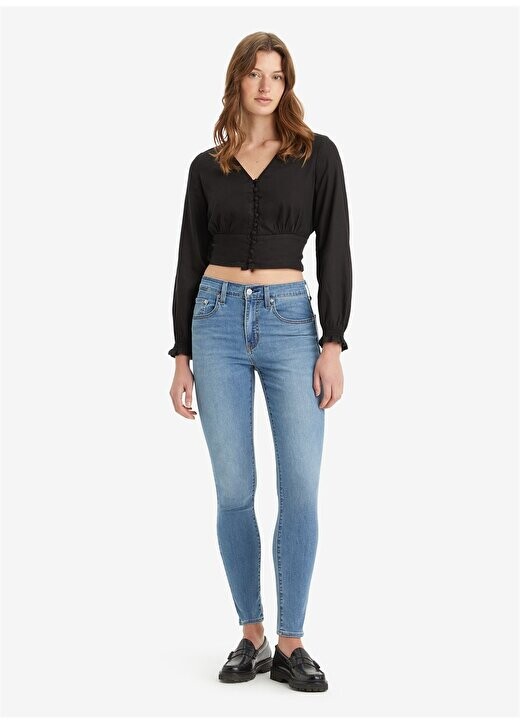 

Голубые женские джинсовые брюки скинни с высокой талией 721 COOL WILD TIME Levis, синий