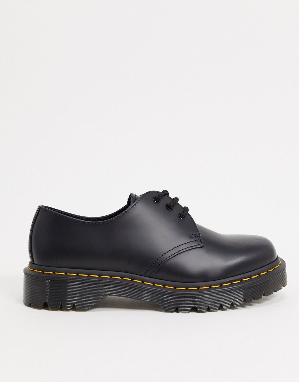 

Черные туфли на платформе с тремя парами люверсов Dr Martens 1461 bex