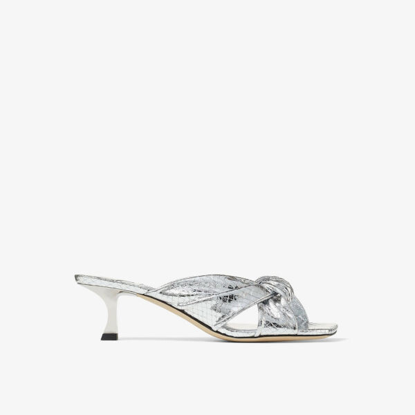 

Кожаные мюли Avenue 50 на каблуке Jimmy Choo, серебряный